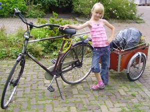 Met de fietskar weer naar huis